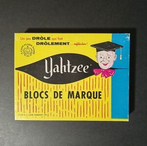 1956 Lowe Yahtzee Score Pads 70 Total In Original Box with Instructions French